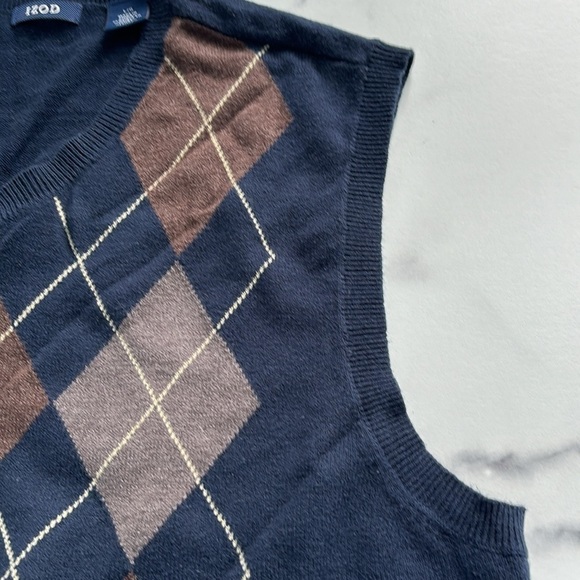 V Neck Argyle Pattern Sweater Vest Size Large Unisex - Picture 8 of 13